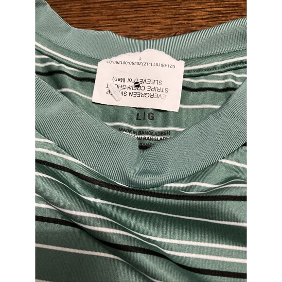 RVCA Sweep Stripe Crew SS Tee Green White Stripe Mens Size Large NWT $60 - Picture 4 of 4